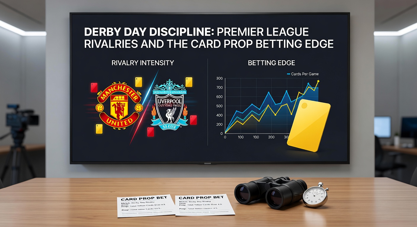 Statistical chart displaying average yellow and red cards in major Premier League derbies over the past five seasons
