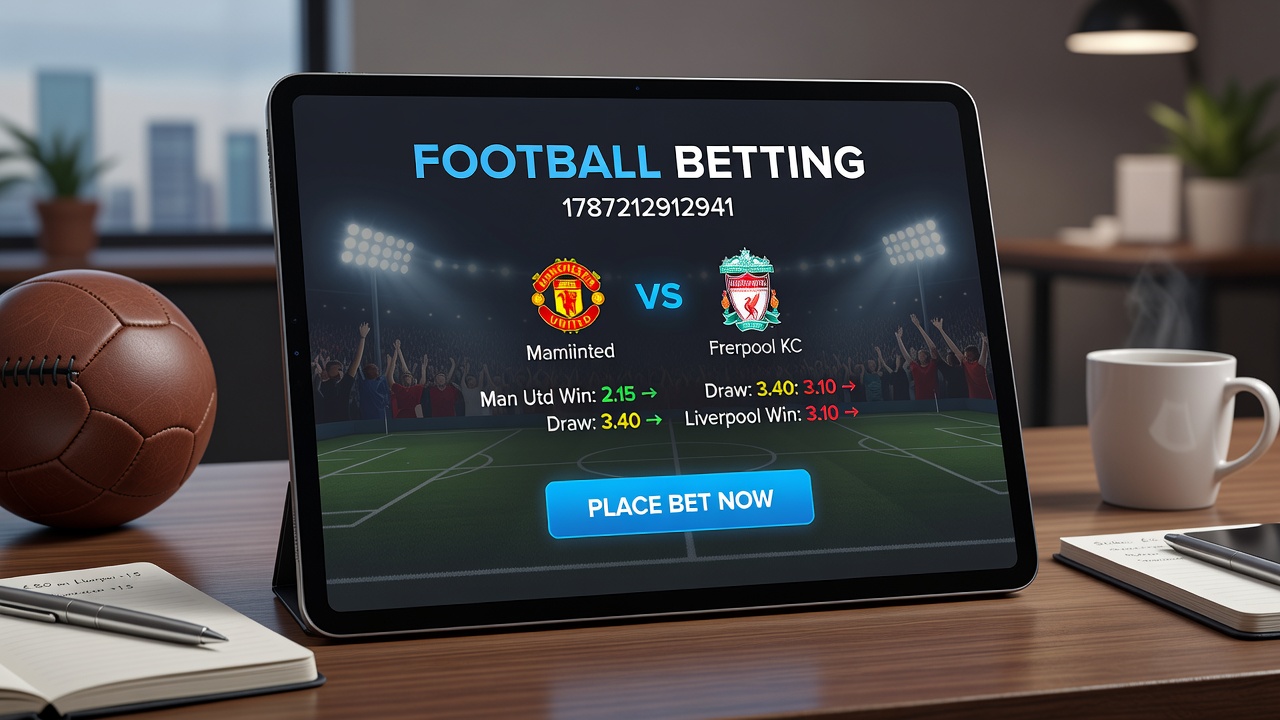 Mobile betting interface displaying live football odds and statistics
