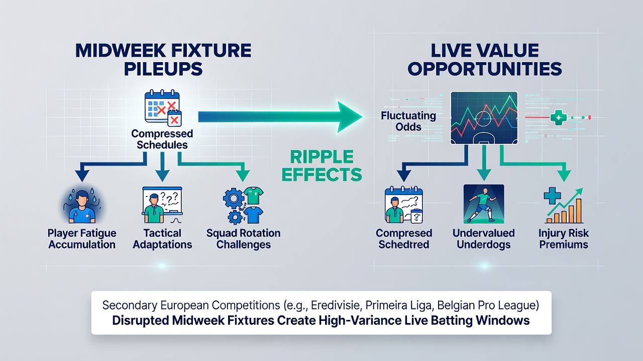 Live betting adjustments during congested European midweek fixtures