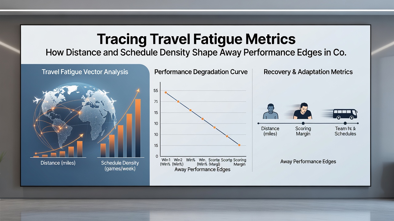 Chart displaying away performance metrics correlated with travel distance and fixture density